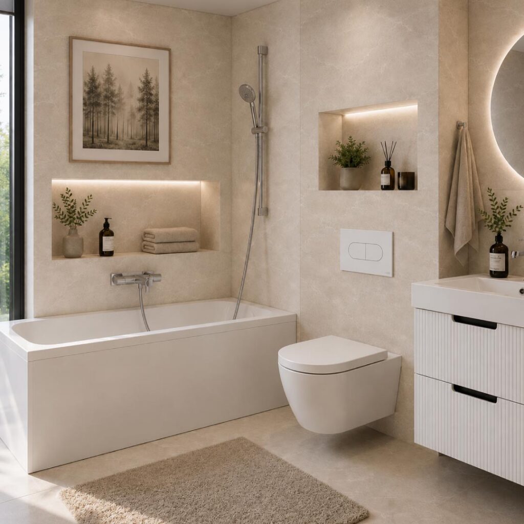 Amalfi Beige - seinaplaat 60 × 120 cm ja põrandaplaat 60 × 60 cm 1